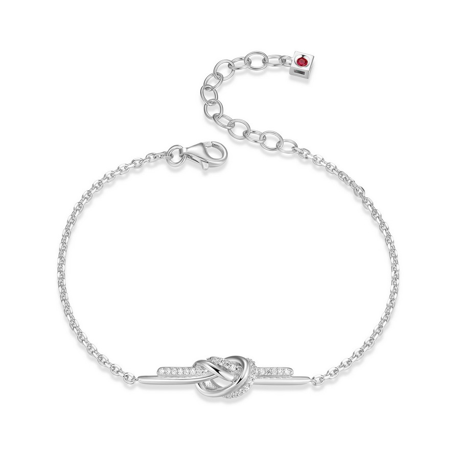 Bracelet Elle argent 925 "Unity" motif nœud serti de cubics