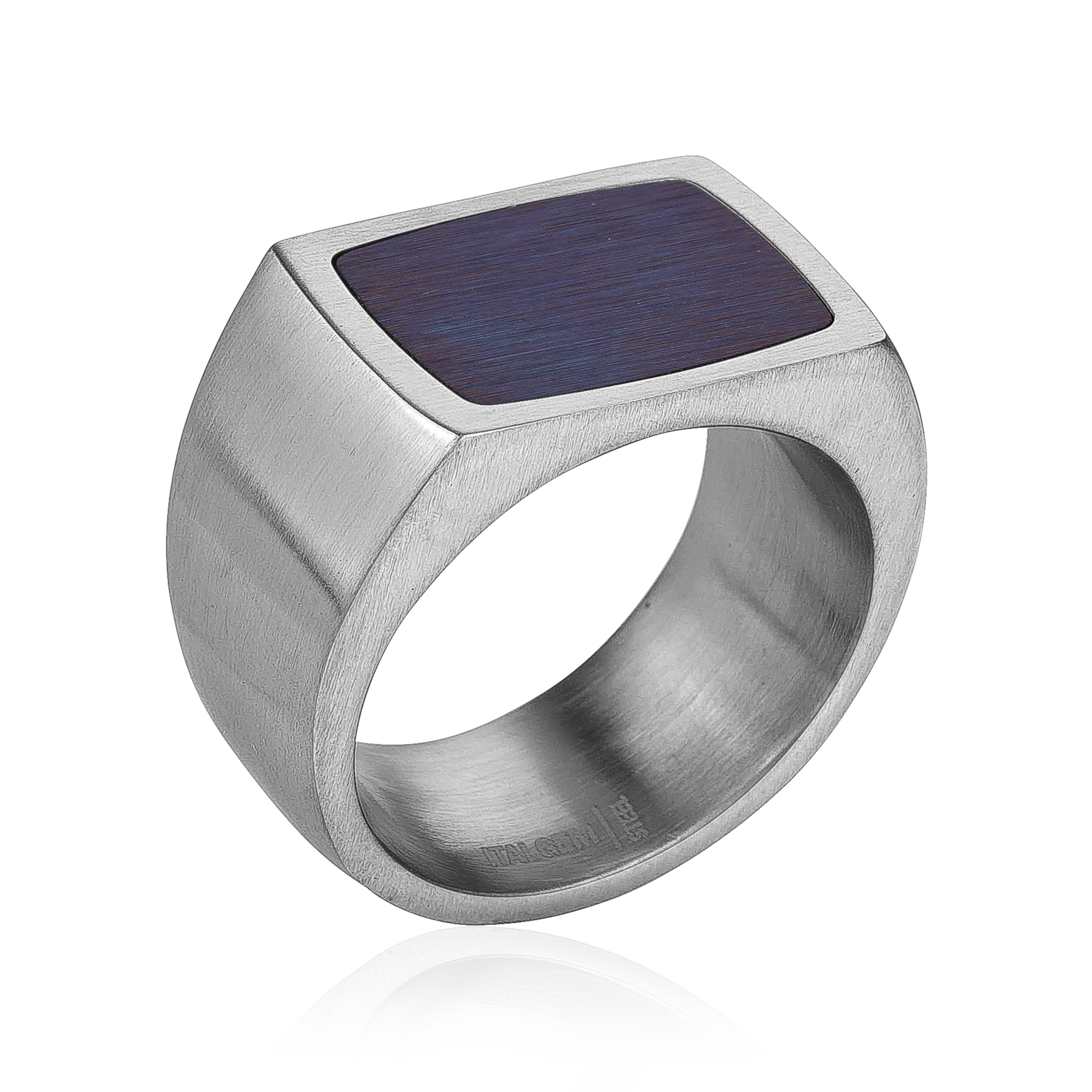 Chevalière homme acier et titanium