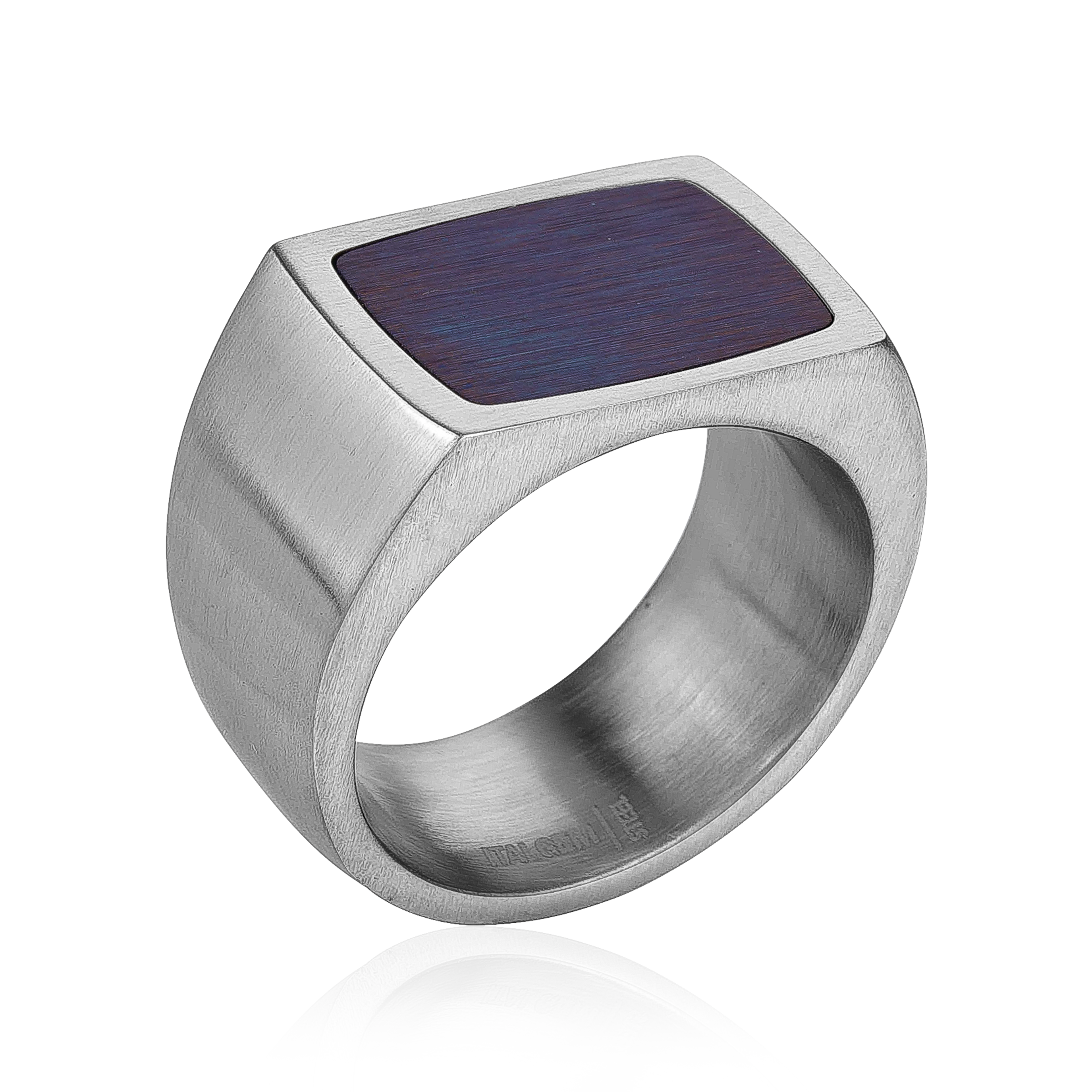 Chevalière homme acier et titanium