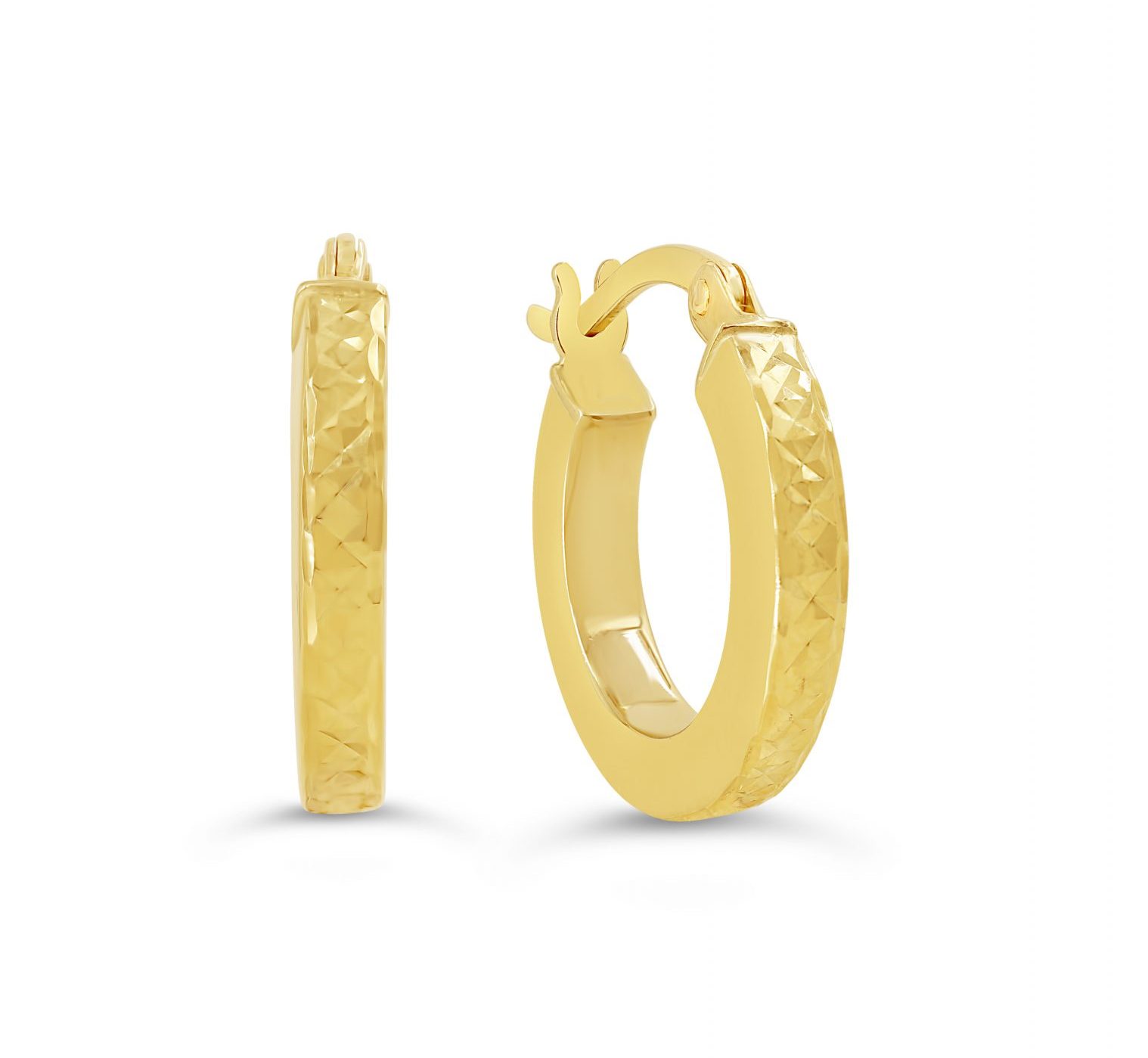 Boucles d'oreilles or jaune 10k 15mm
