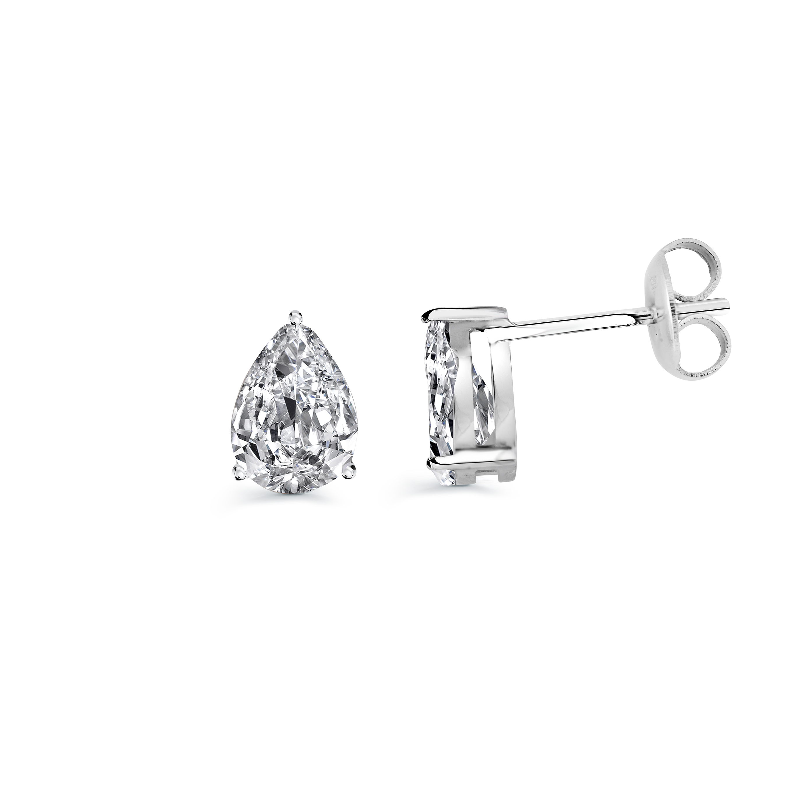Boucles d'oreilles acier et cubics poires