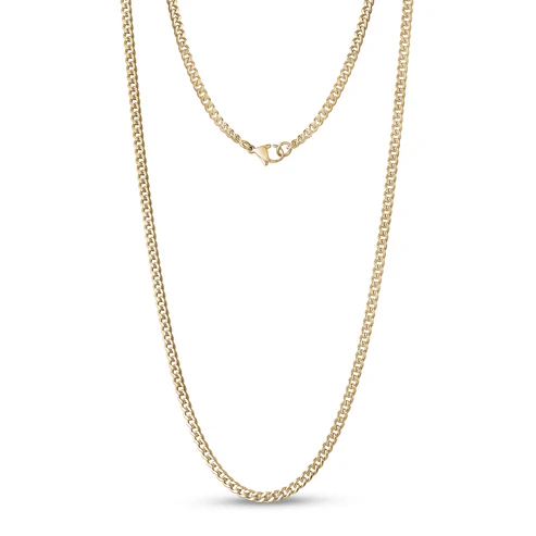 Chaîne maille cubaine plaqué or jaune