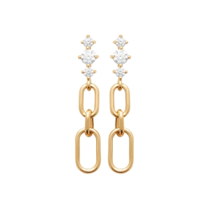 Boucles d'oreilles anneaux allongés et cubics