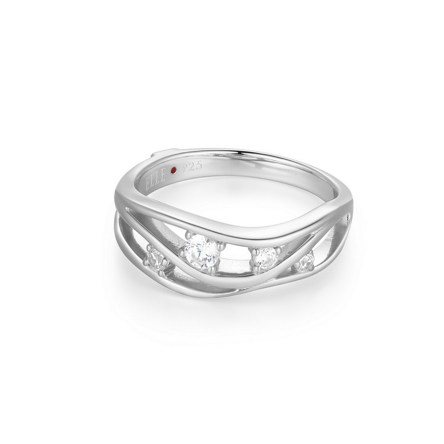Bague 925 et cubics motifs vagues ajourés collection Between