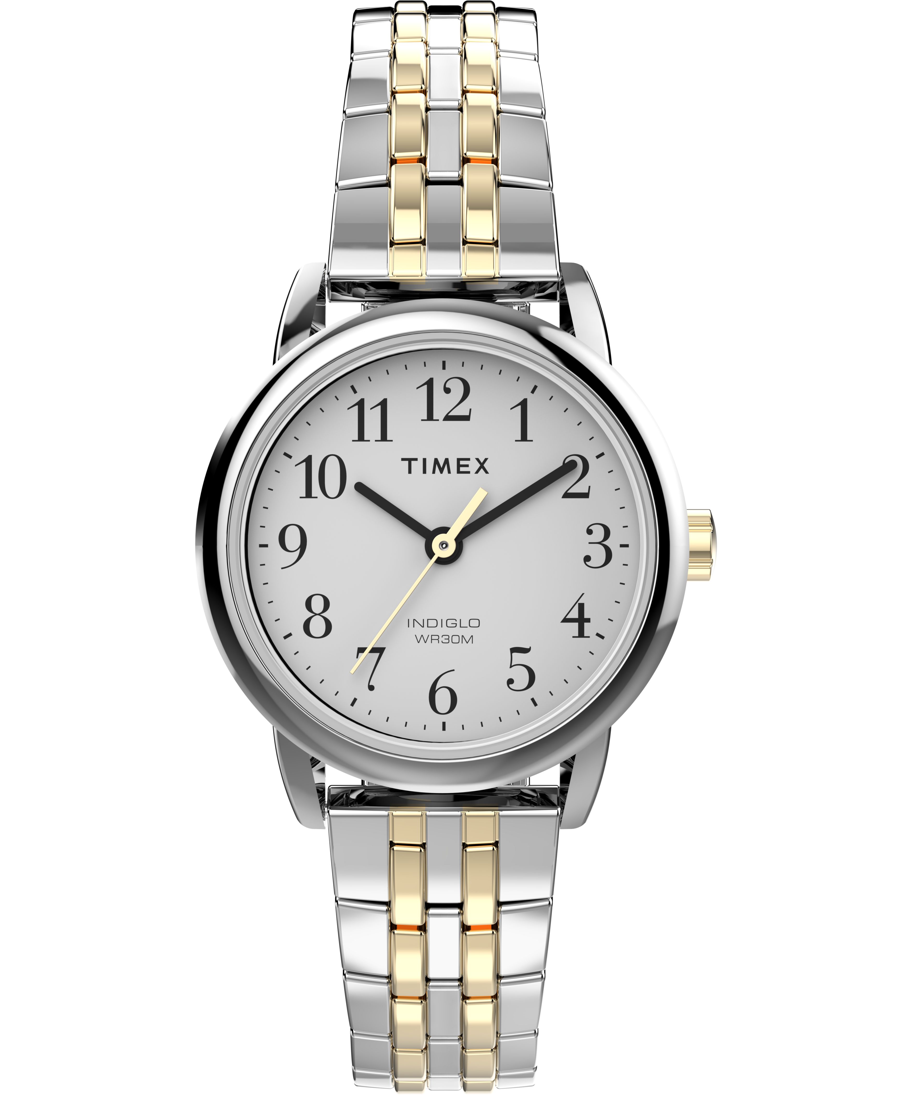 Monte dame Timex à quartz acier bicolore fond blanc