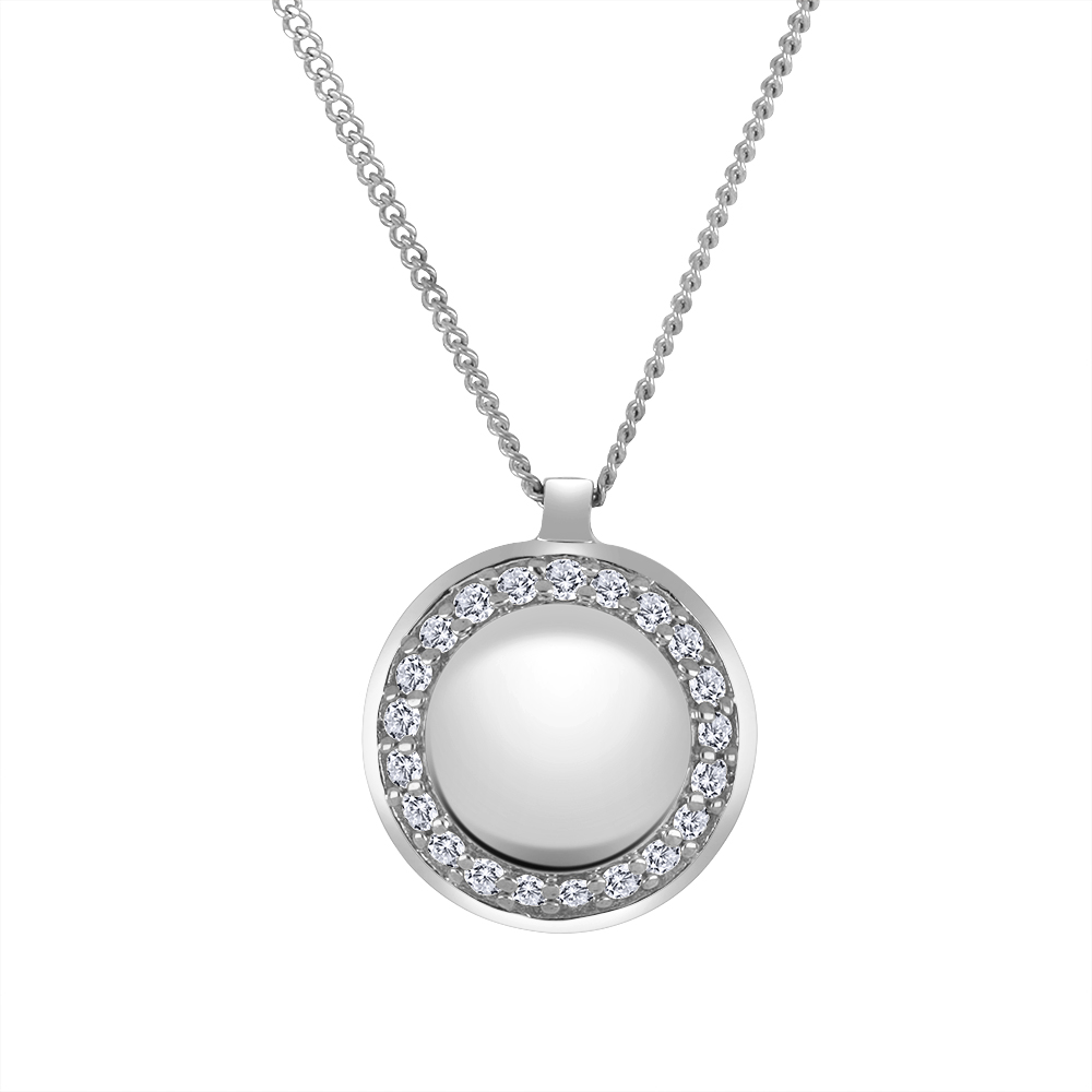 Chaîne et pendentif argent et diamants de laboratoire