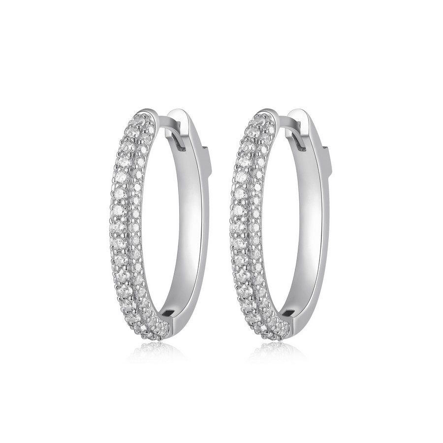 Boucles d'oreilles 925 ovale anneaux et cubics