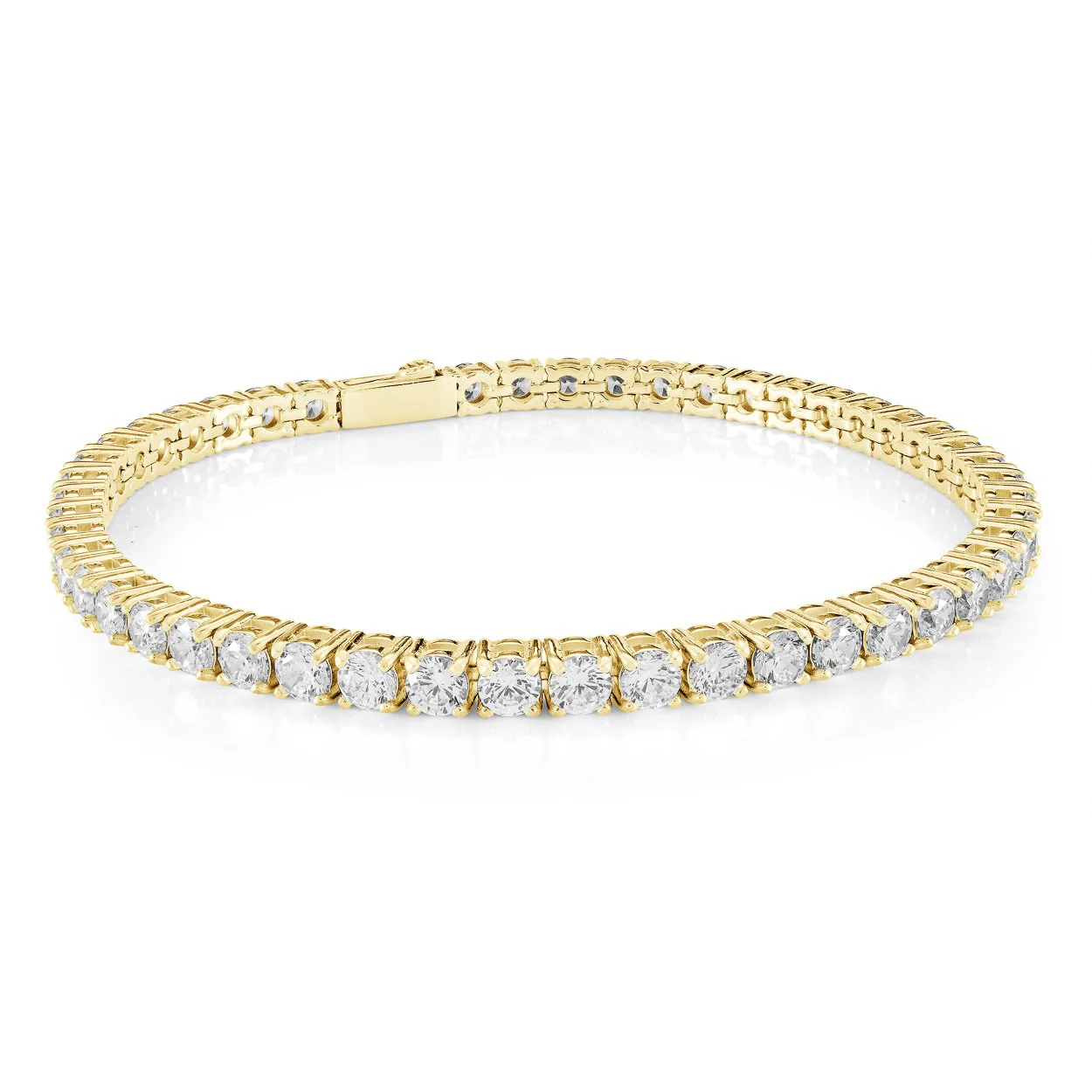 Bracelet tennis cubics et acier plaqué or