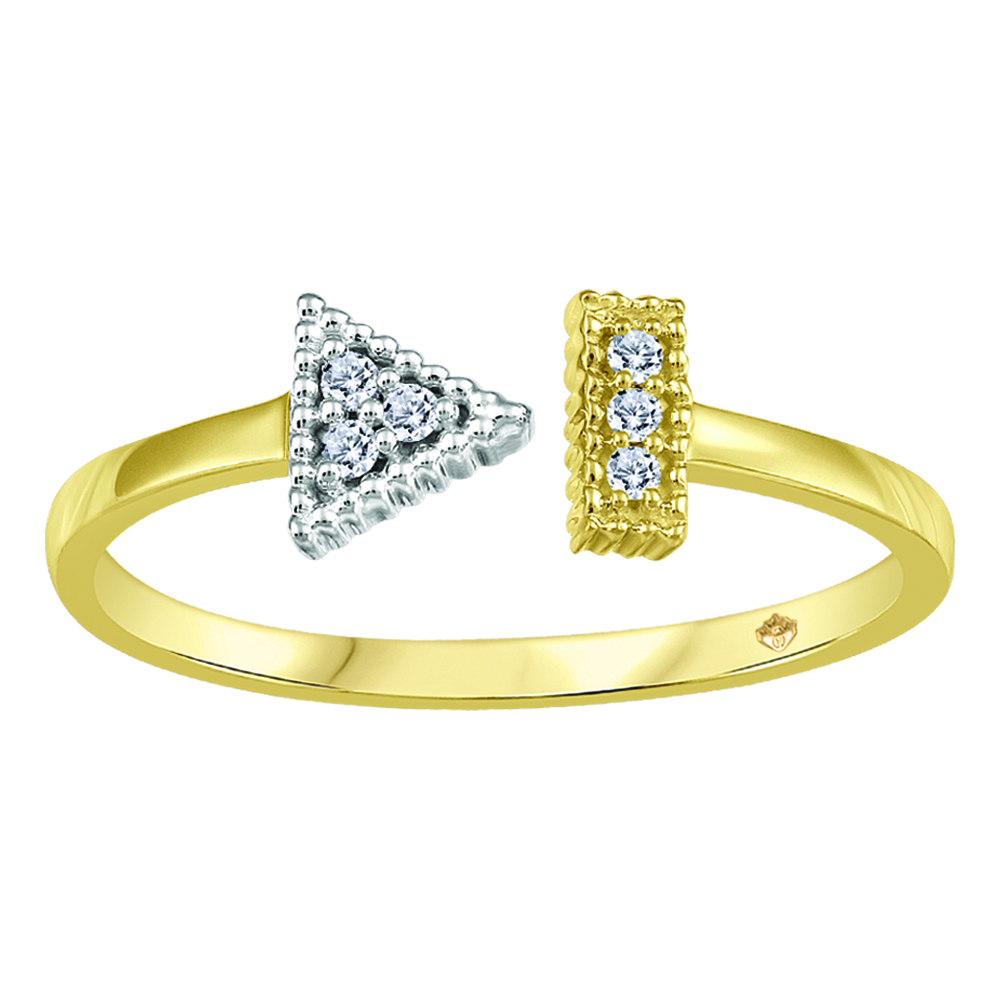 Bague or 10 k 2 tons avec diamants naturels du Canada