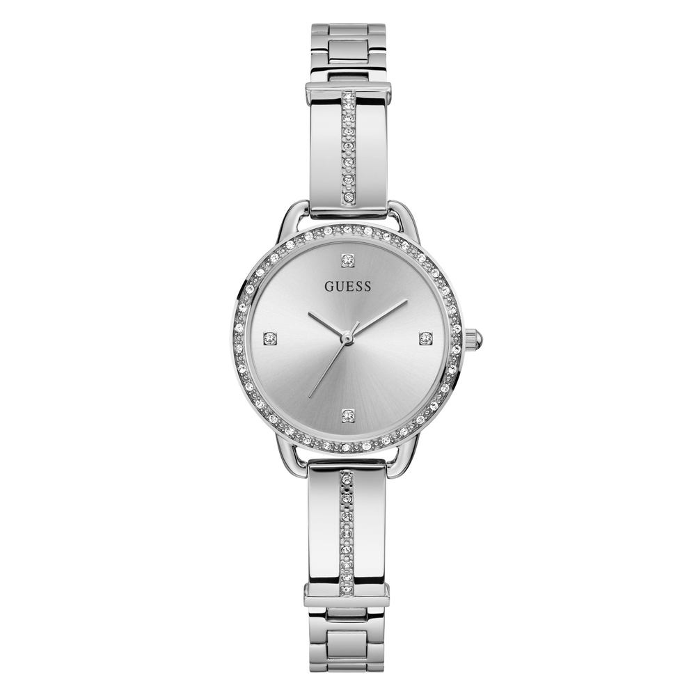Montre dame Guess boitier acier serti de cubics