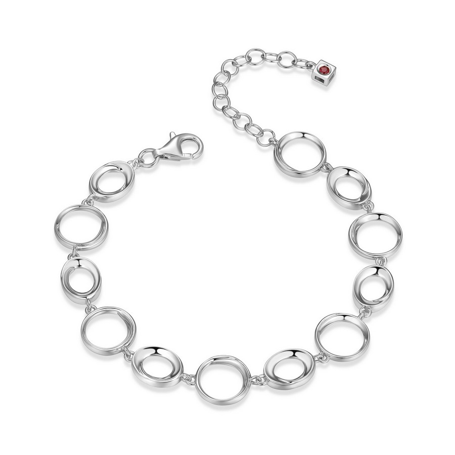 Bracelet argent 925 motifs anneaux