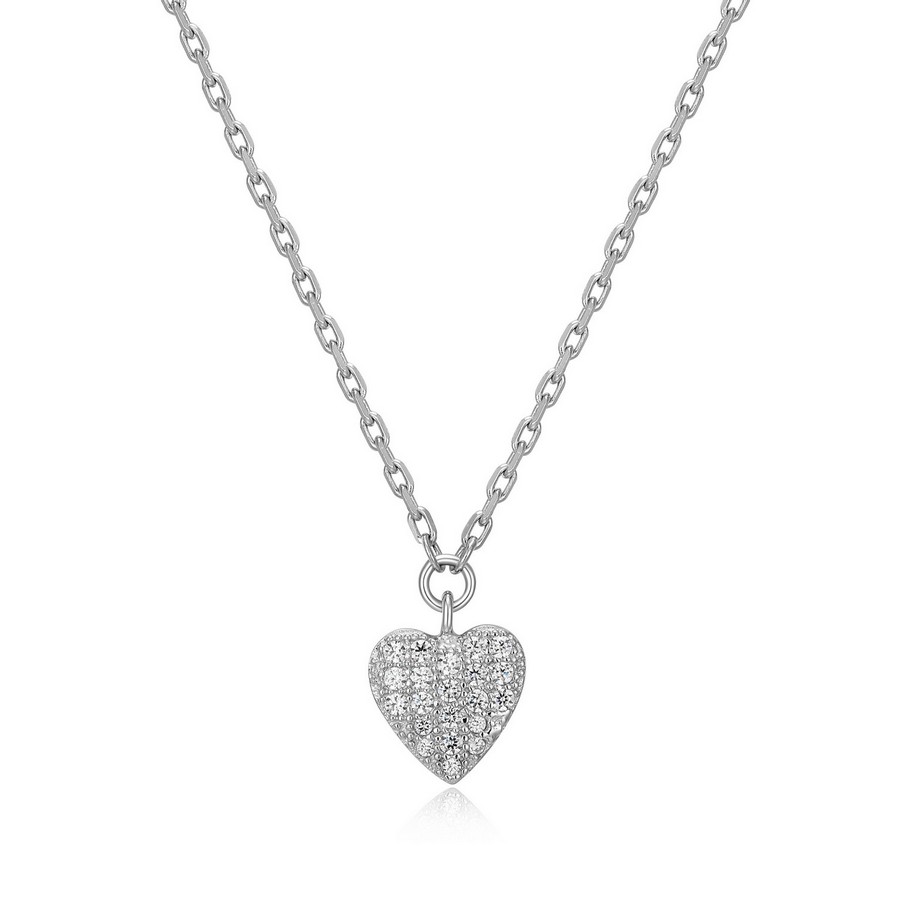 Ensemble chaîne et pendentif coeur micro pavé cubiques
