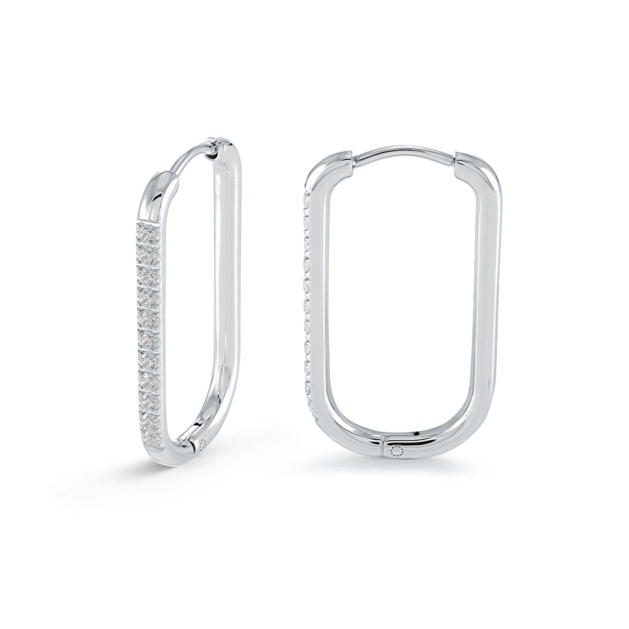 Boucles d'oreilles acier et cubics forme rectangle