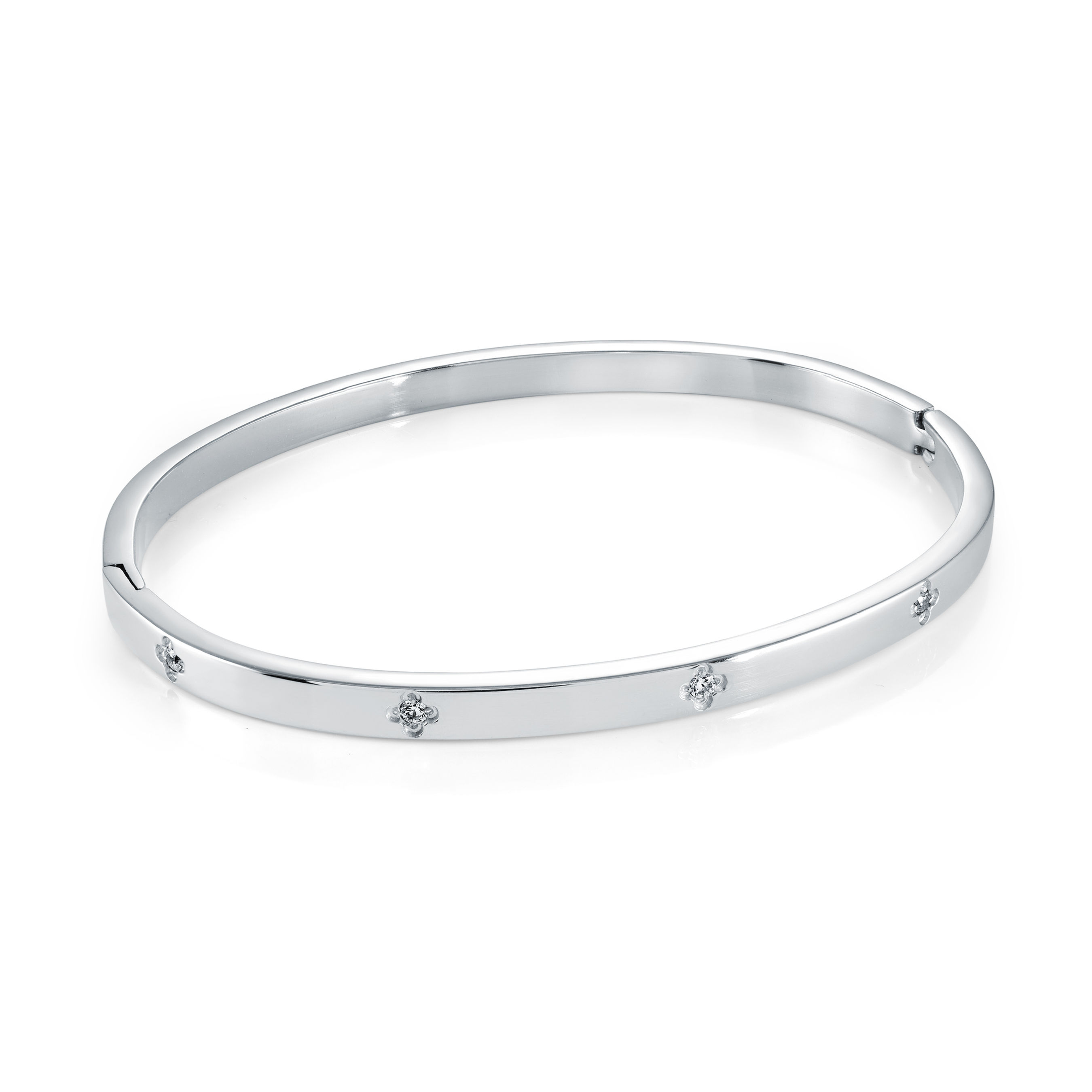 Bracelet Bangle acier et cubics