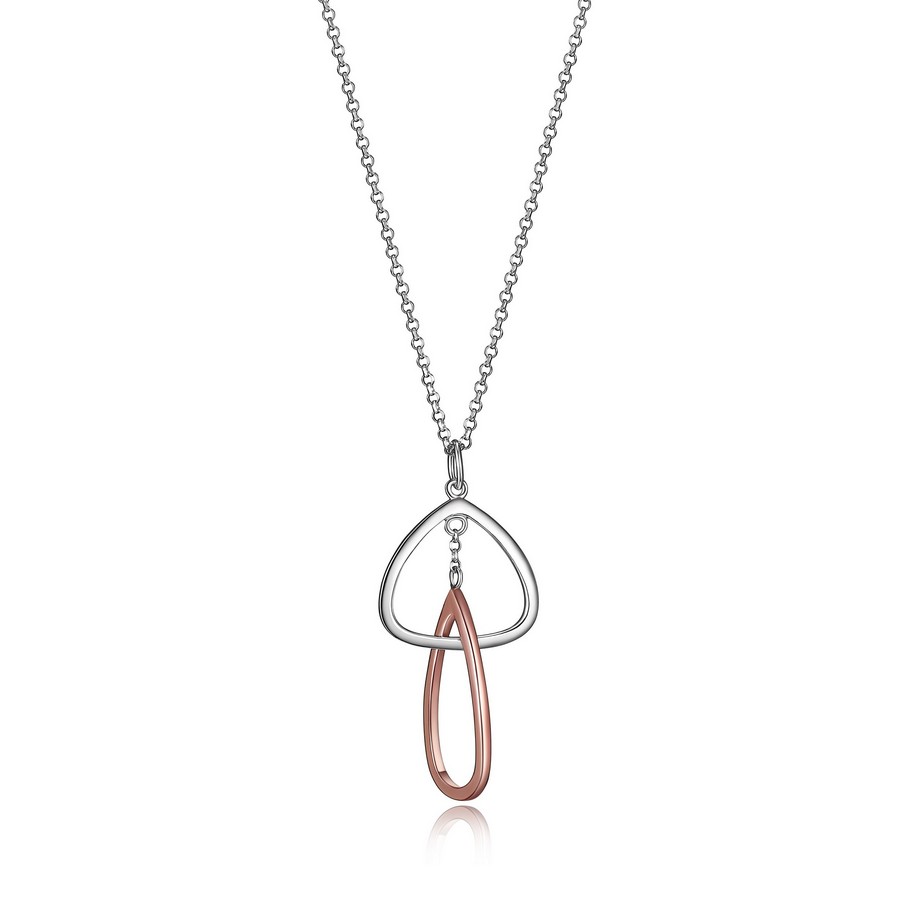 Ensemble chaîne et pendentif ELLE argent et cuivré