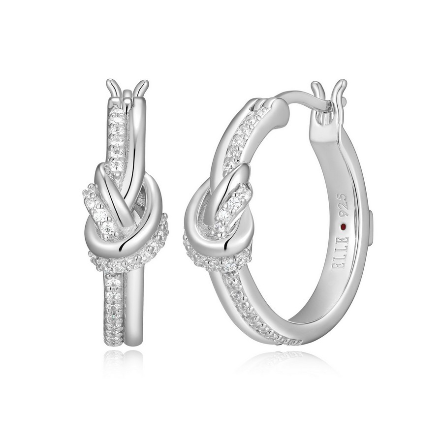 Boucles d'oreilles 925 anneaux motif noeud et cubics collection oasis