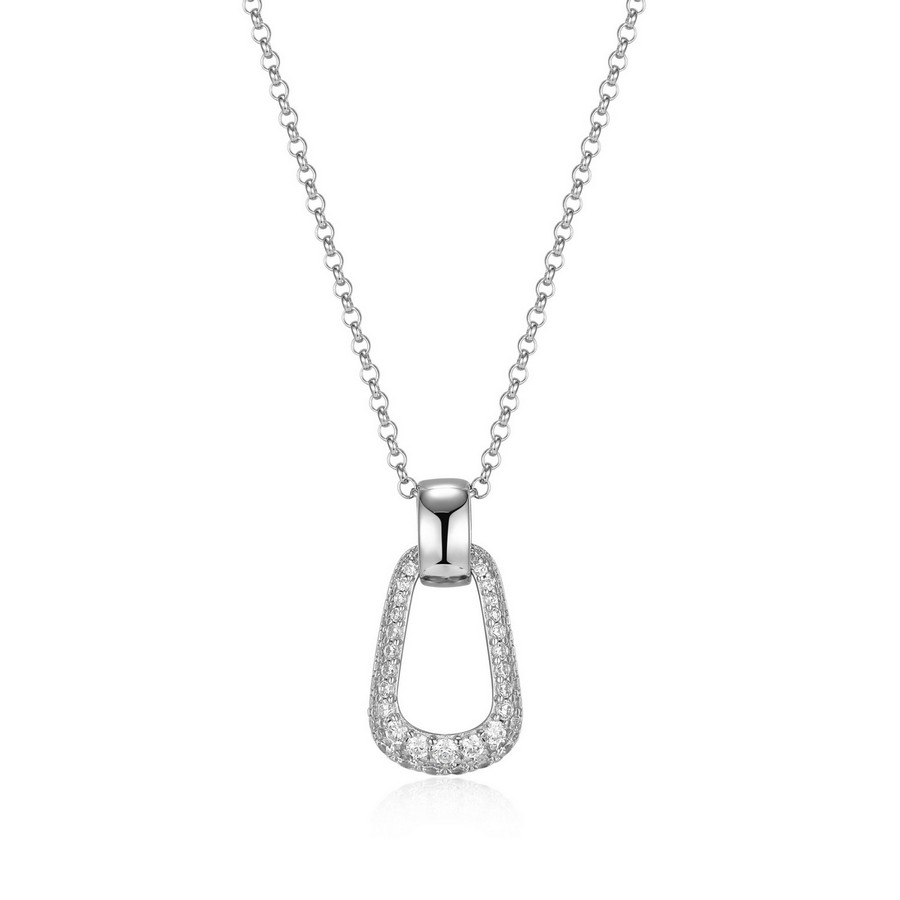 Ensemble 925 chaîne et pendentif serti de cubics