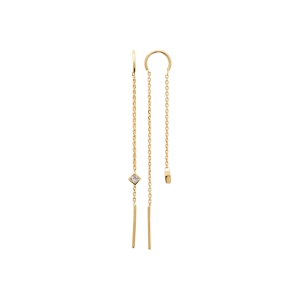 boucles d'oreilles chainettes plaqué or avec cubics