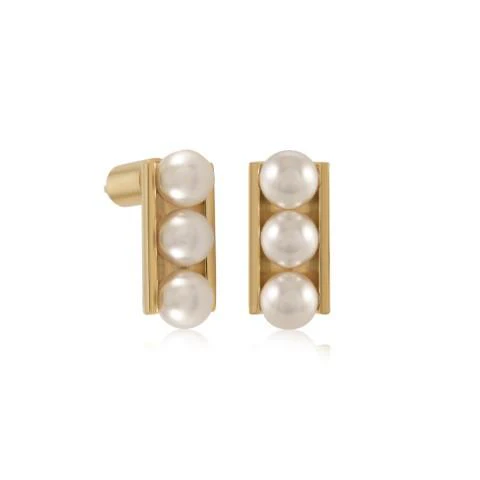 Boucles d'oreilles plaqué or et perles