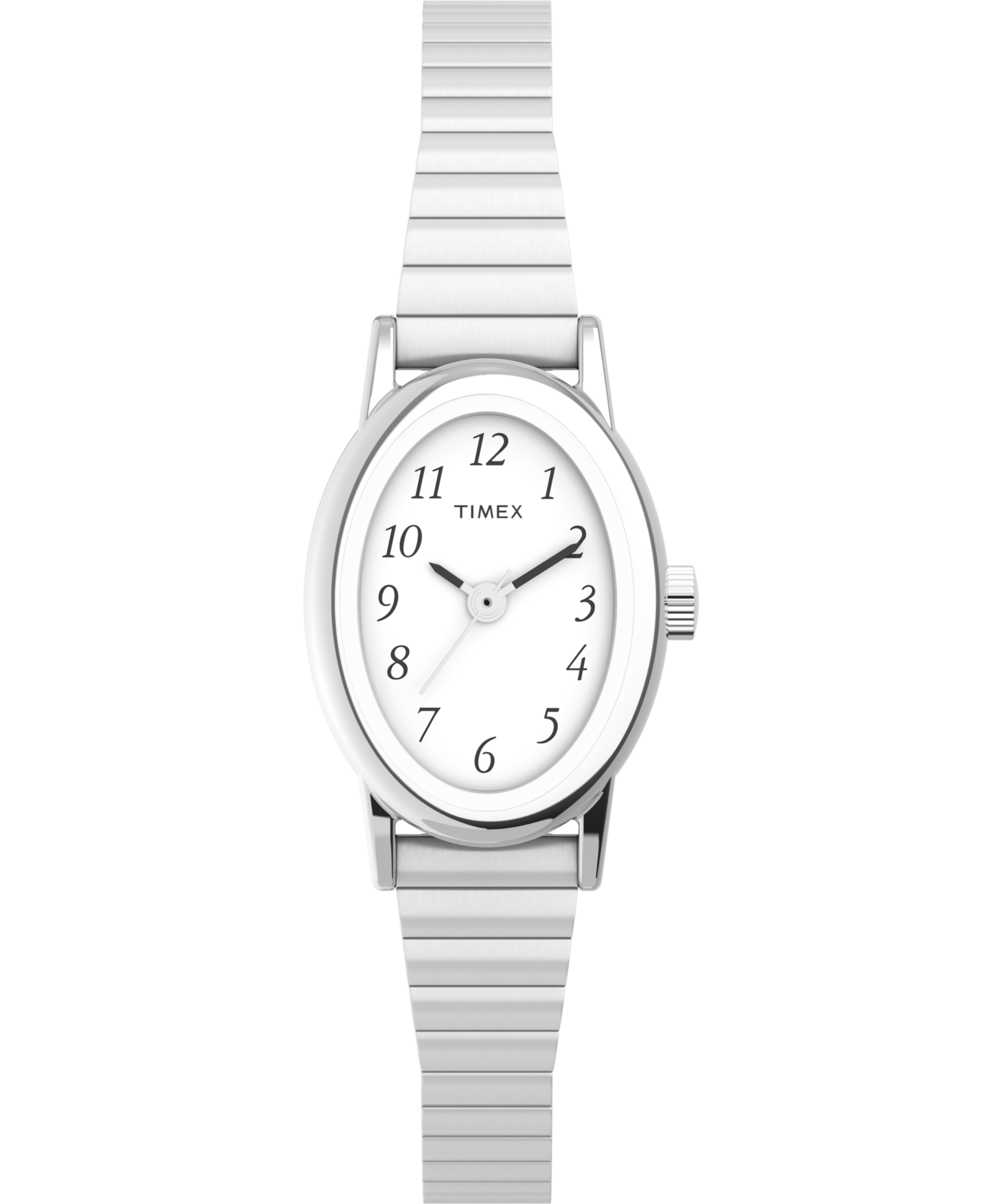 Montre Dame Timex à quartz acier et fond blanc