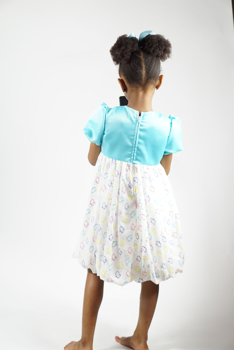 Girls Bunny Light Blue Hop Dress