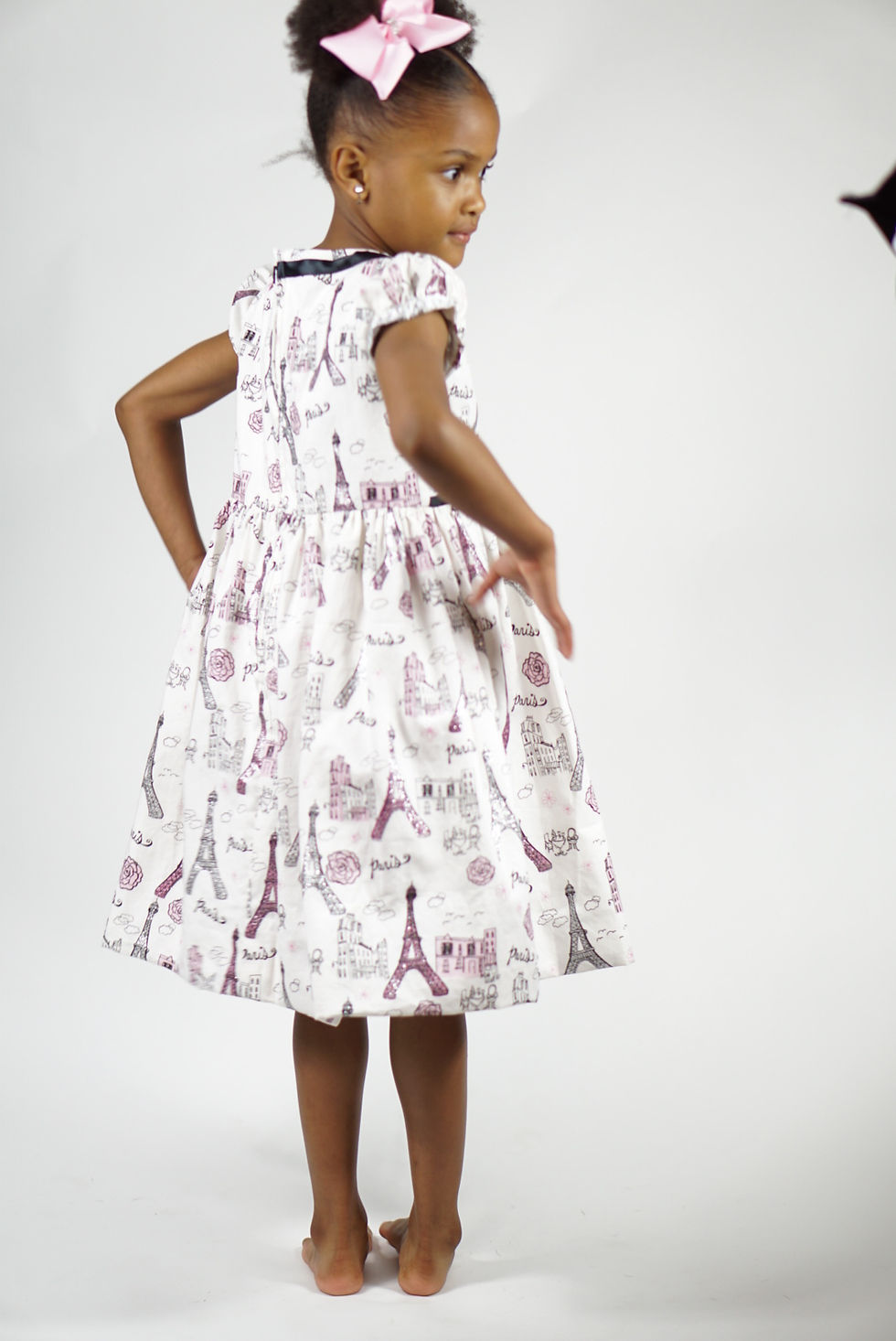 pink silver dress back view