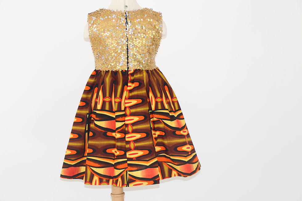 Thumbnail: Special Occasion African Print Dress on mannequin back view