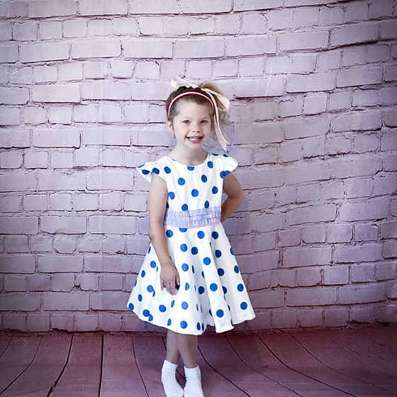 white dress blue polka dots Power Ballad Maxi Baby Blue/Choc Dot Flowy midi hemline 2PCS Polka Dot Ivory Pencil
