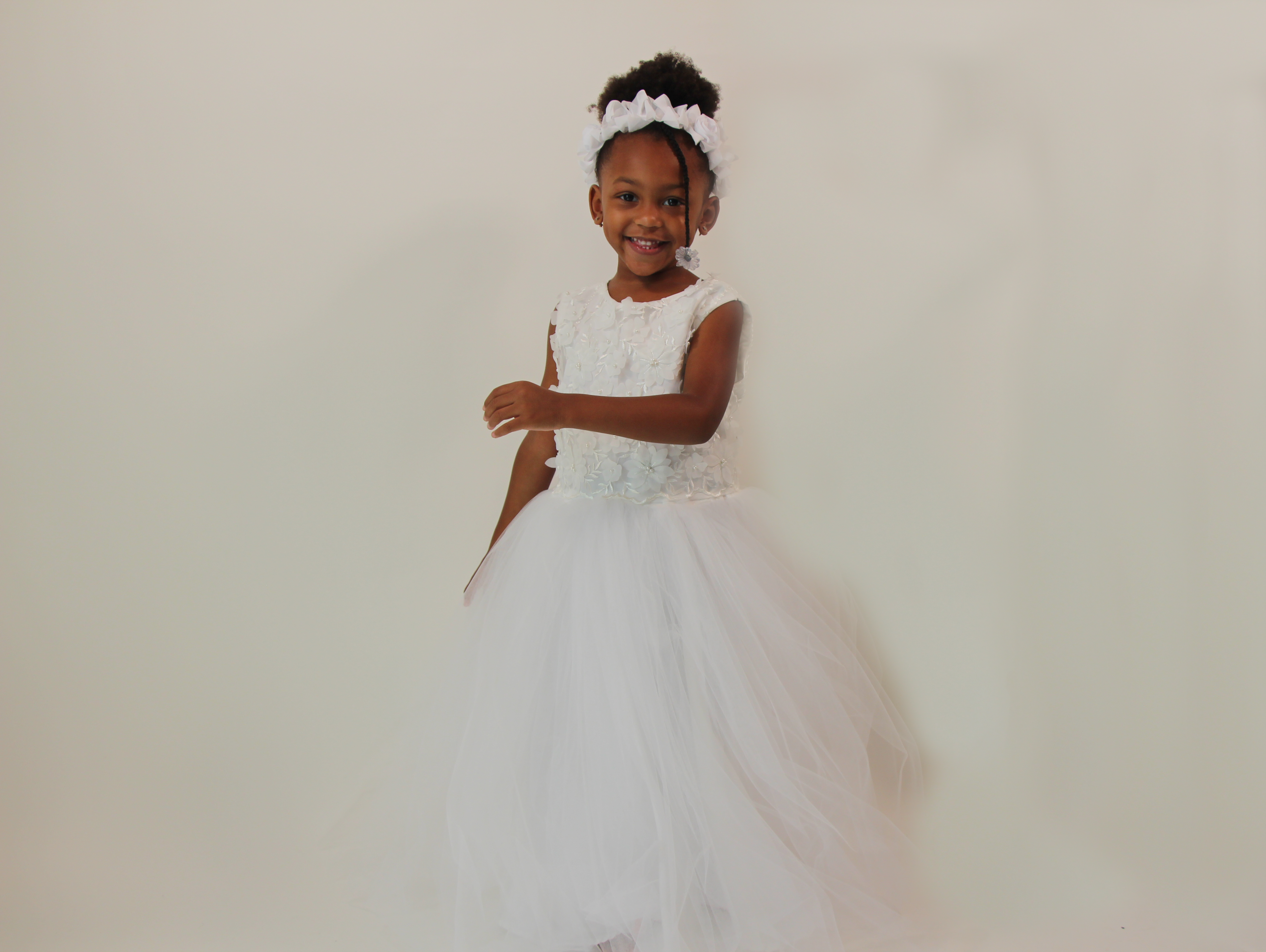 Flower Girl Dress on Girl Model Front View