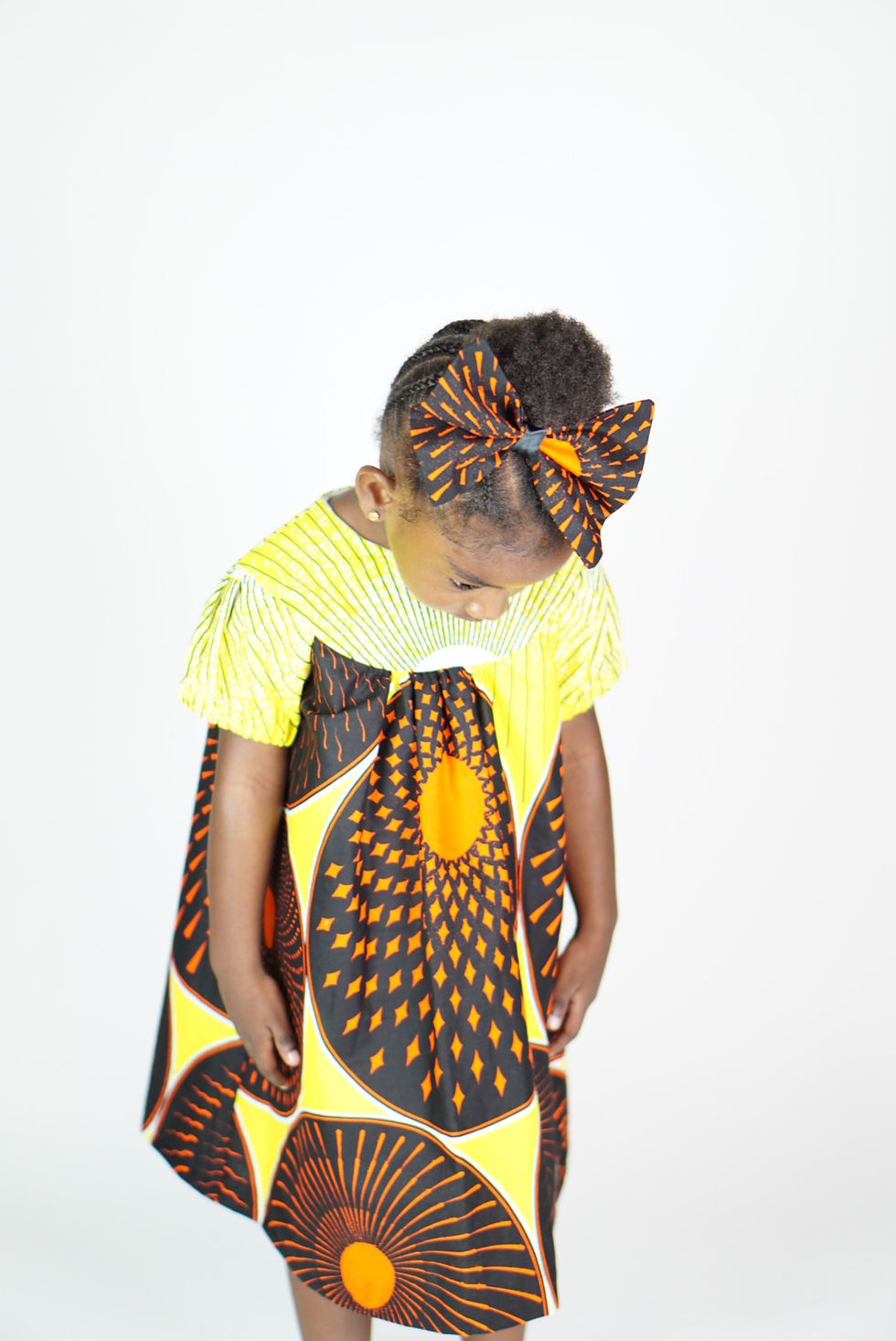 African Print and Headband on Model