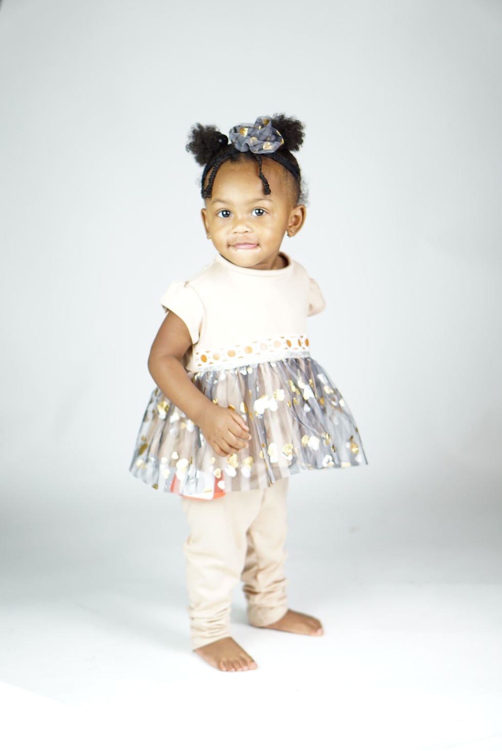 Stretch Knit and Tulle For Toddler on girl model