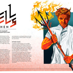 "Hells Kitchen" Double Page Spread 