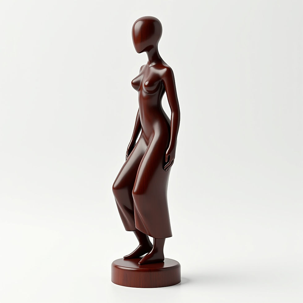 Hand-Carved Mahogany Figure