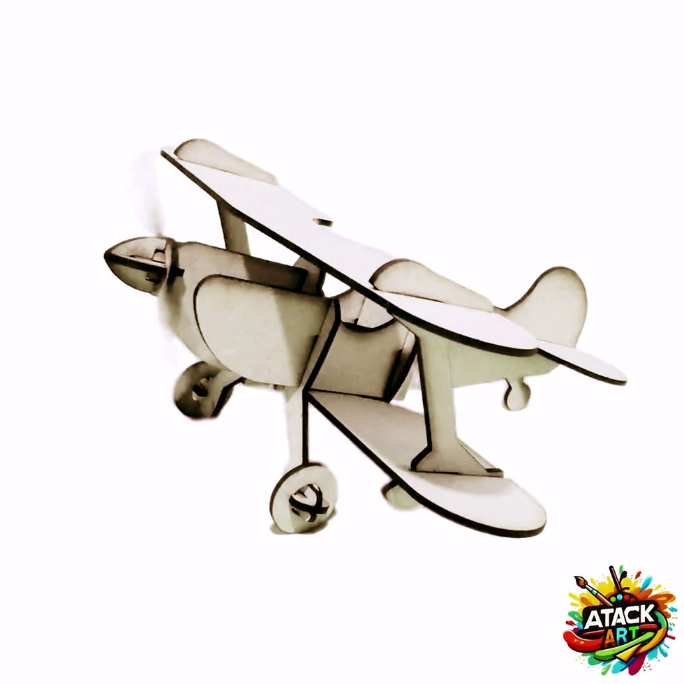 Miniatura: Avião Monomotor Decorativo em Madeira MDF, Personalizável com NOME.