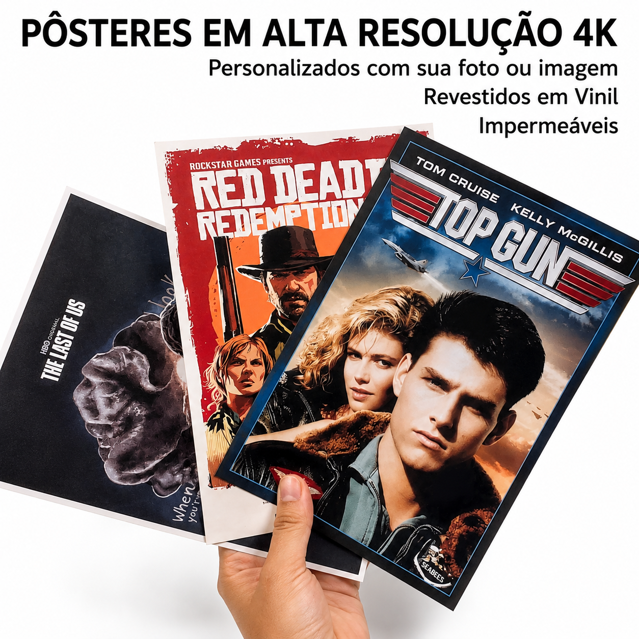 Pôster personalizado, alta resolução 4K, revestido em vinil, tamanho A4 (20x28cm