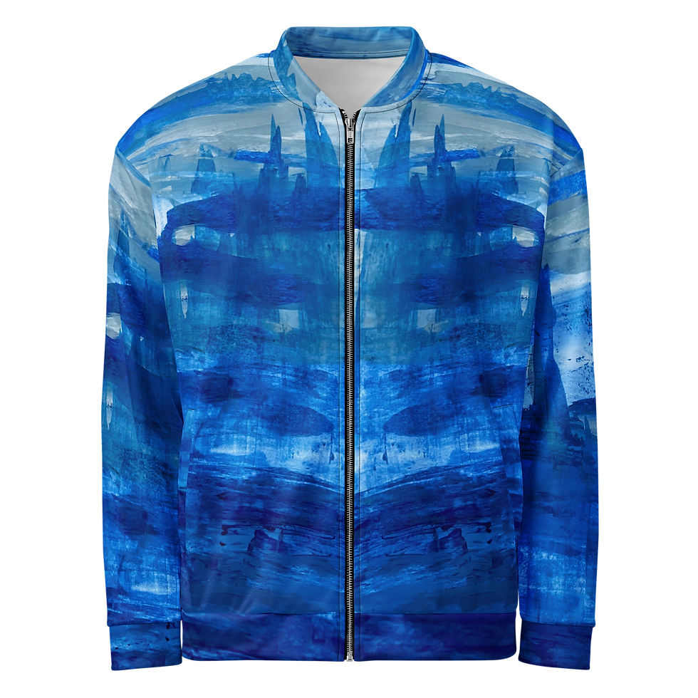 Unisex Bomber Jacket - ABSTRAKT Blue Valley