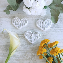 Petits cœurs blancs pour mariage