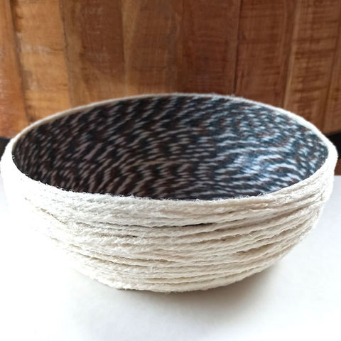 Panier blanc crème effet spirale