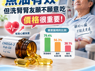 魚油有效,但洗腎腎友願不願意吃,價格很重要