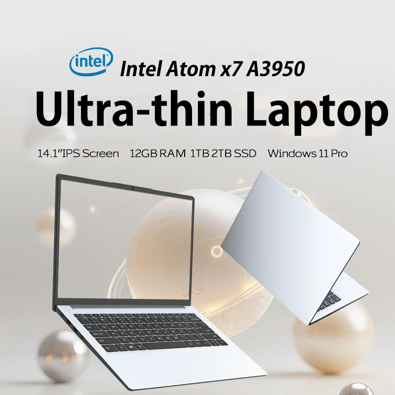 FUCHU Portable Intel ATOM X7 A3950 Office Laptops 14.1" 12GB RAM Windows 11 Note