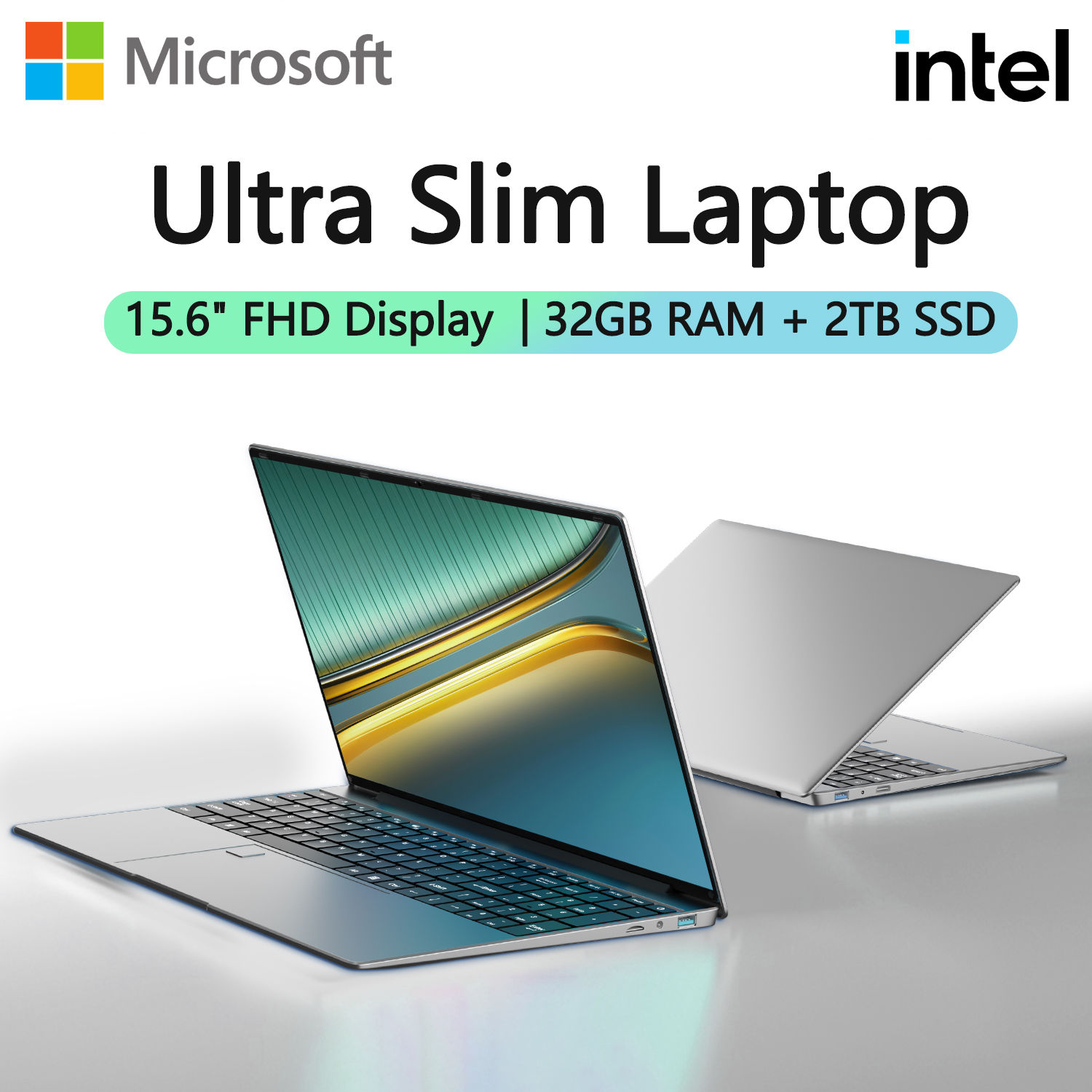 New 15.6" Portable Laptop Intel 6500Y 32GB RAM 2TB SSD Windows 11 5000mAh Backli