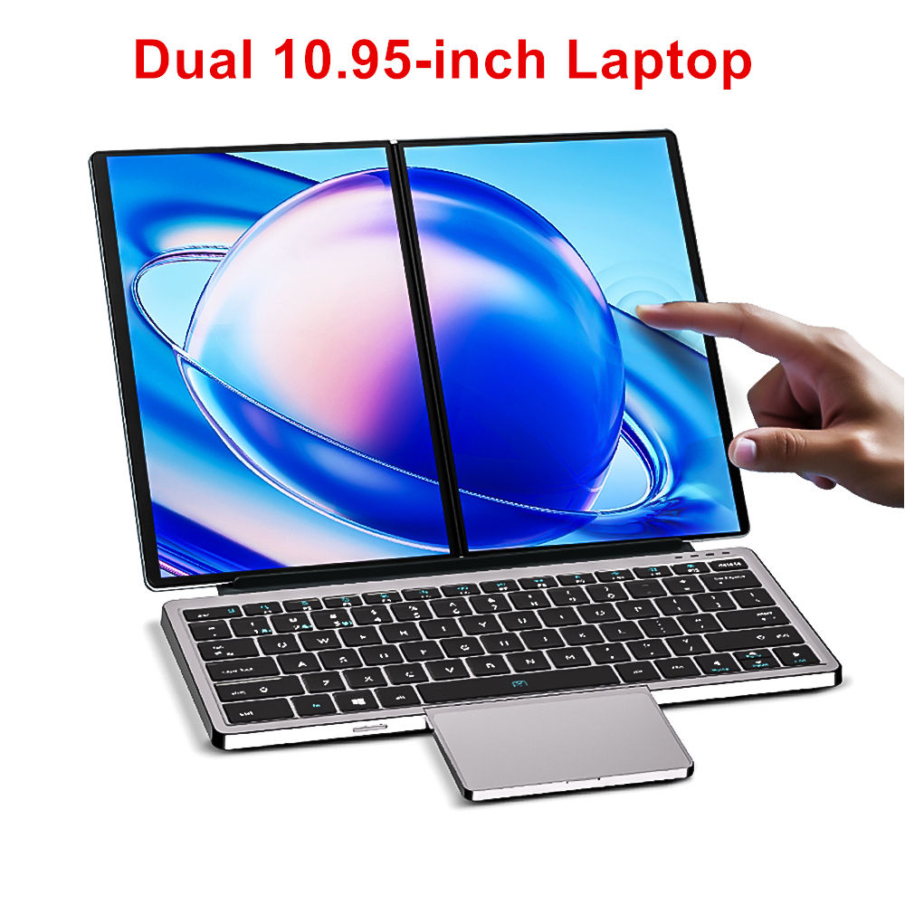 Topton 2 Screen Laptop Intel i3 1215U N100 Dual 10.95inch IPS Touch Screen Windo