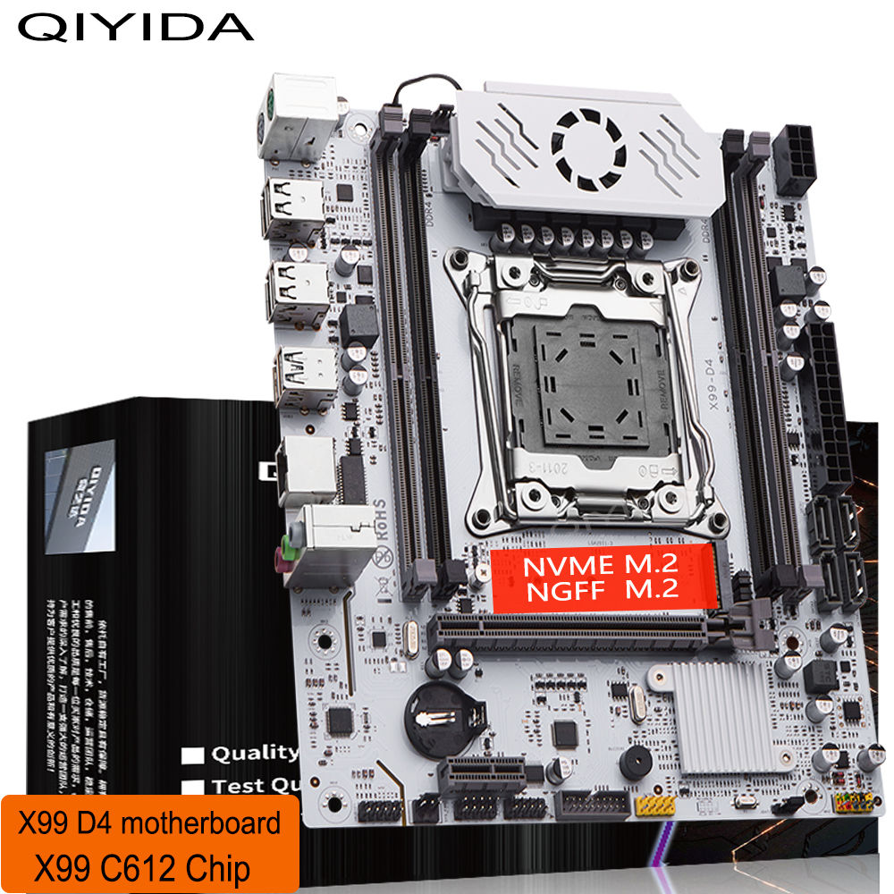 QIYIDA X99 motherboard D4 TPM2.0 LGA 2011 3 with M.2 slot Support X99 C612chip D