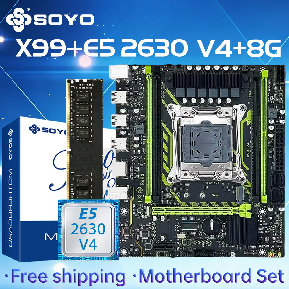 SOYO X99 Motherboard Set With LGA2011-3 Xeon E5 2630 V4 CPU DDR4 8GB (1*8GB) 21