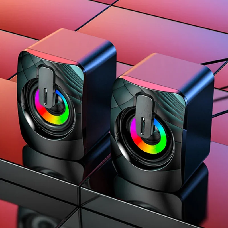High fidelity stereo computer speaker with microphone USB wired speaker desktop
