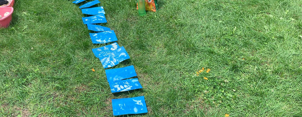 Lining up the cyanotypes