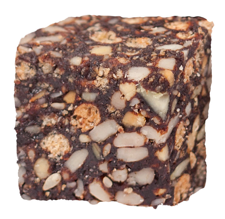 One single chunk of Organic Carob Spirulina Chunks of Energy