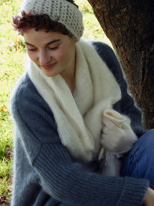 Miniature : Écharpe/Étole Tissée Écru