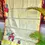 Thumbnail: Red Geranium Floral Birds Hand paint mural Tissue SareeSide angle view