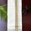 Thumbnail: Mustard Silver Stripe Cotton Double Mundu Dhoti Body  View
